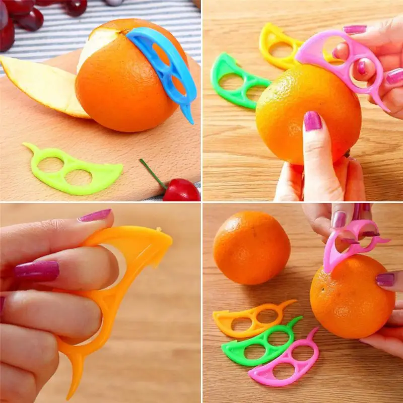 

2pcs Plastic Orange Citrus Peeler Slicer Lemon Cutter Fruit Skin Remover Hand Grapefruit Peeling Cutter Kitchen Gadgets Tools