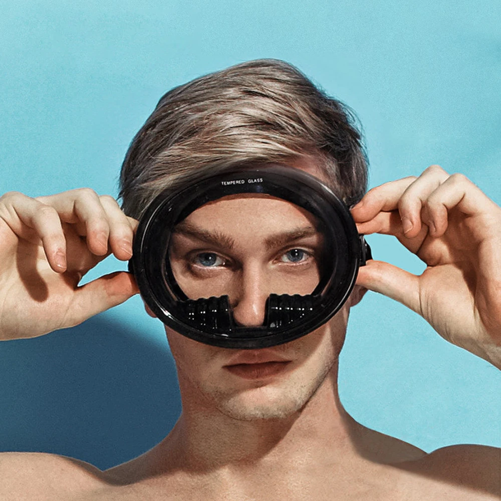 

Панорамная маска для подводного плавания с широким обзором, противотуманная Силиконовая Водонепроницаемая маска для подводного плавания, ...