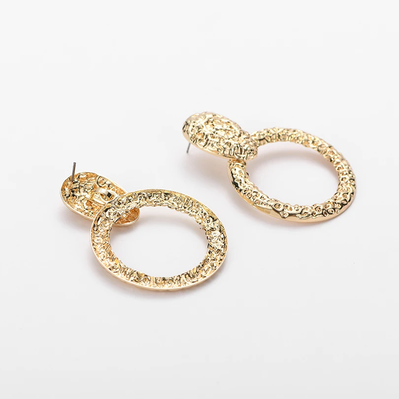 Laramoi Винтажные серьги для женщин золотые геометрические массивные из