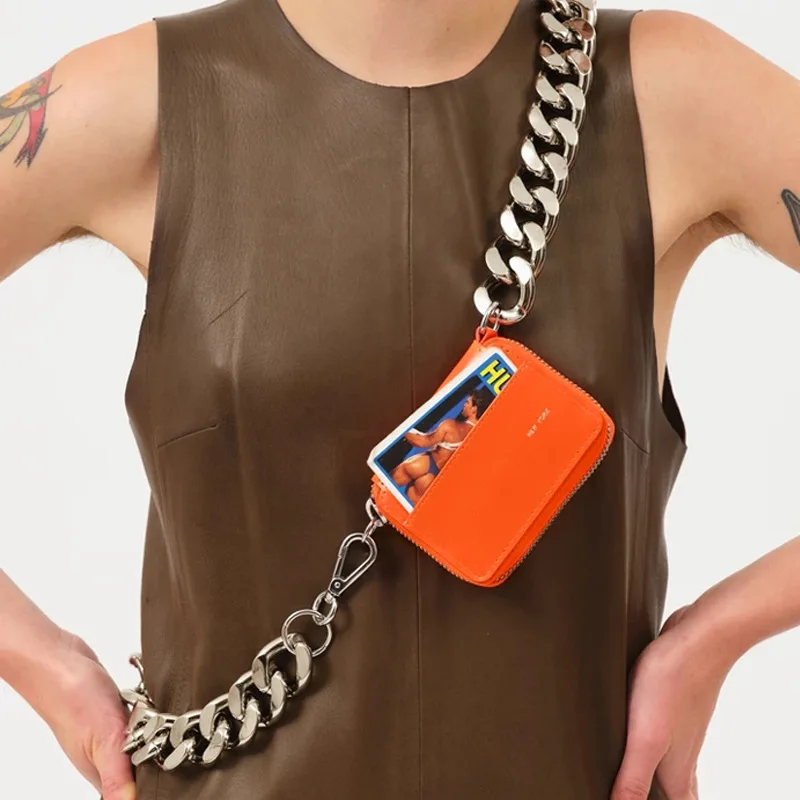 

Mini Thick Metal Chain Crossbody Bags for Women 2021 Fashion Small Shoulder Bag Women's Bag Designer Card Coin Purse Female New