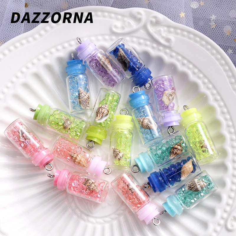 10 шт./лот Классические Подвески из ракушек в виде флакона океана фурнитура для