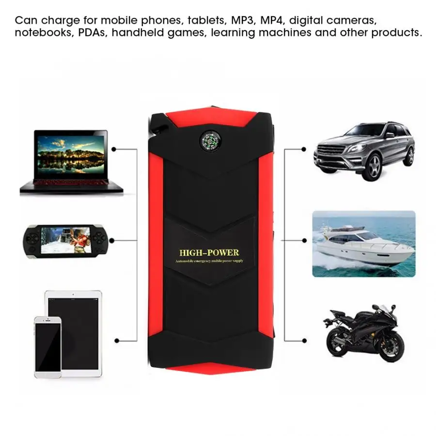 12 В 20000 мАч Многофункциональный цифровой дисплей Smart Jump Starter аварийный внешний