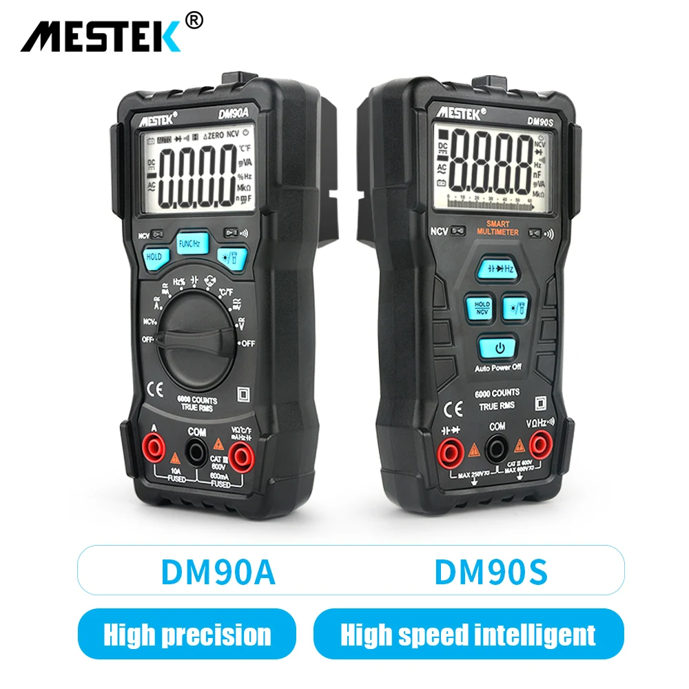 

MESTEK Intelligent Multimeter DM90A/DM90S High Speed Automatic Smart Multimeter Anti-burning NCV True RMS Digital Multimetro