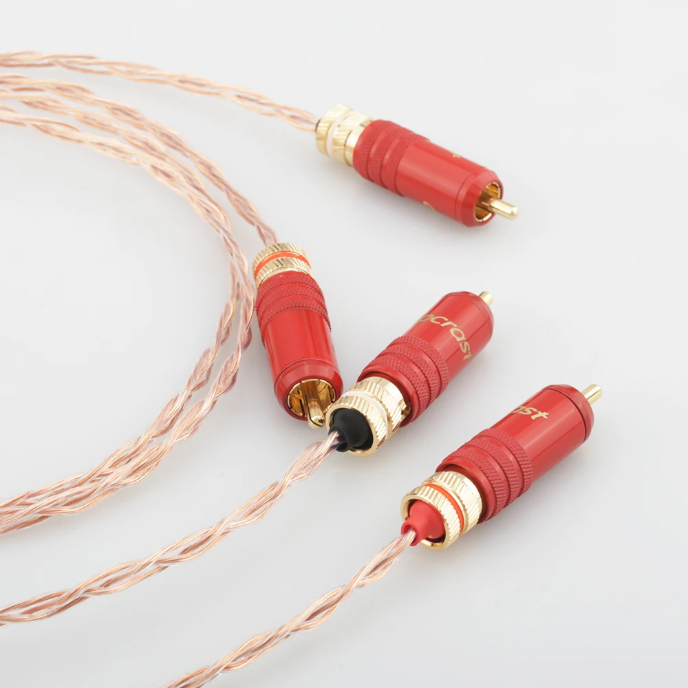 

Audiocrast 3CU OCC RCA cable 2RCA to 2 RCA Male to Male Audio Cable Gold-Plated RCA Audio Cable for Home Theater DVD TV