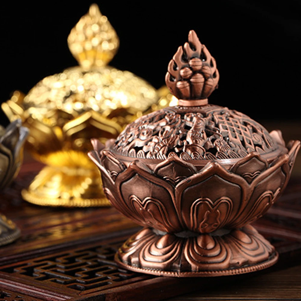 Художественный Святой Тибетский горелка для благовоний в виде лотоса из
