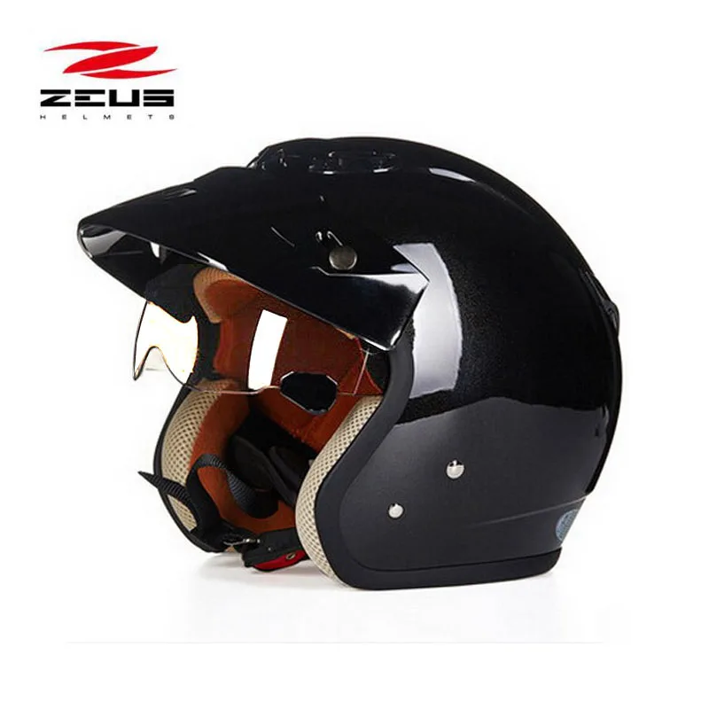 Новинка зимы ZEUS 3/4 с открытым лицом мотоциклетный шлем ZS 381c Встроенный объектив
