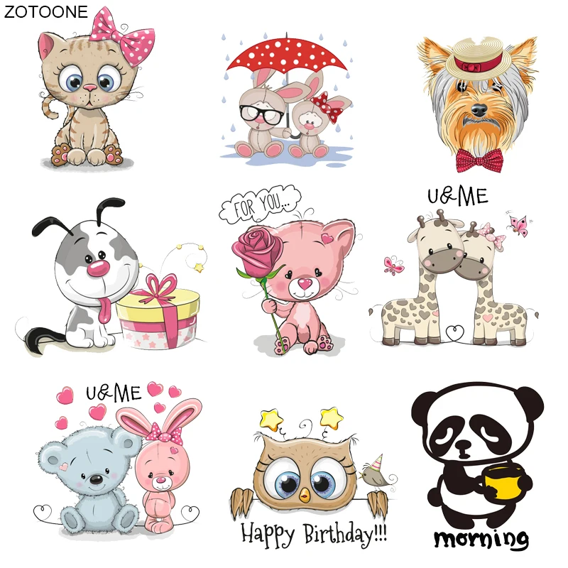 ZOTOONE Симпатичные наклейки для детей с рисунком медведя кота собаки|Заплатки| |