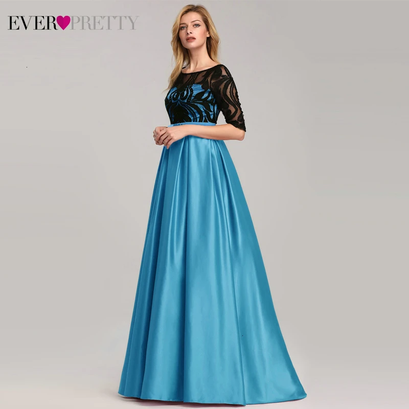 Элегантные атласные вечерние платья Ever Pretty A-Line с круглым вырезом коротким