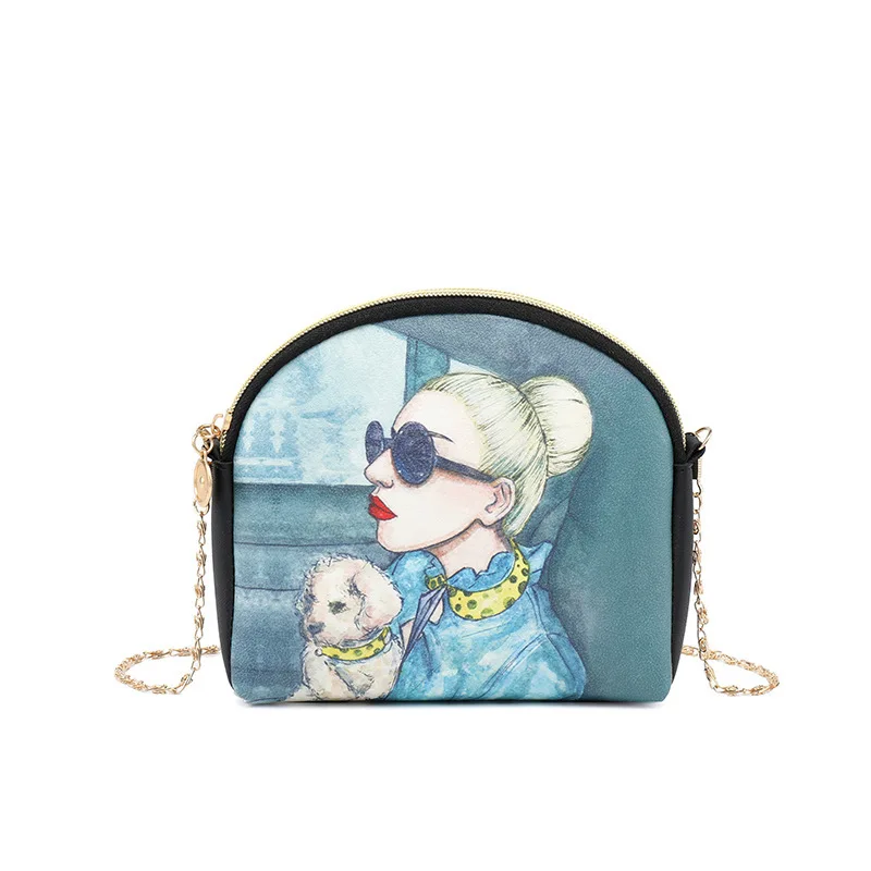 

Women's Bag Summer 2021 New Small Fresh Printed Shoulder Bag Personality Chain Messenger Bag Gift Bag Dropshipping Handbag Women