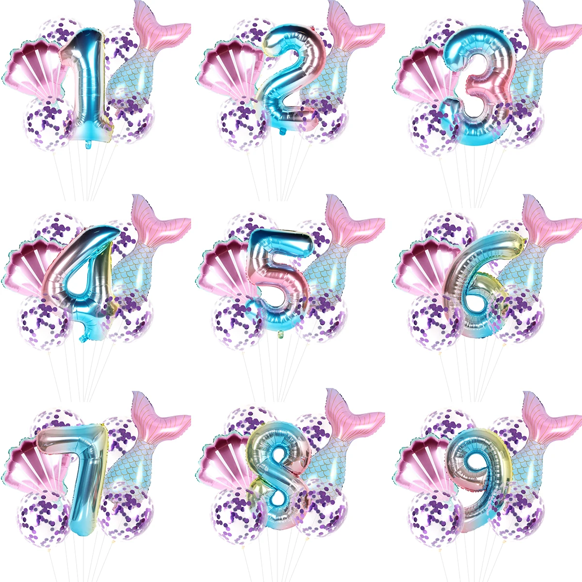 Воздушные шары с хвостом Русалочки праздничные под морем для вечеринки в честь