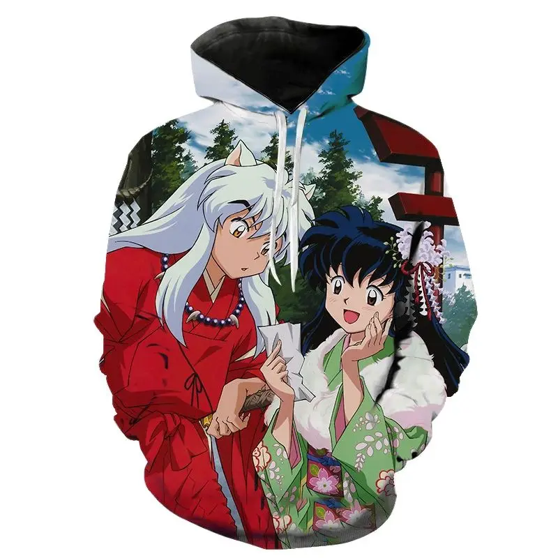 

Японские Аниме толстовки Inuyasha, модные повседневные мужские и женские смешные детские толстовки в стиле хип-хоп аниме, толстовки Inuyasha для ко...