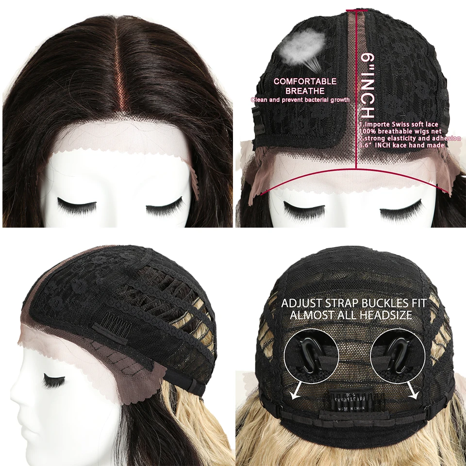 

Magic 42inch Synthetic Lace Front Wig Deep Wavy Wig For Woman Long Hair Wigs Black 613 Blonde Lace Front Wig Heat Resistant Hair