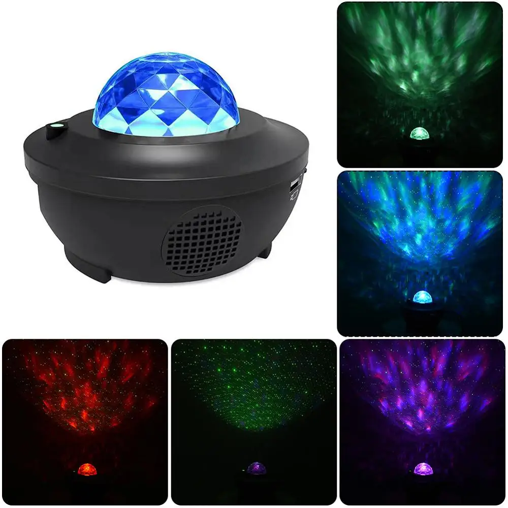 

Control Colorful LED Starry Watermark Projector USB Music Laser Night Light Romantic Stage Projection Lamp Present Dec