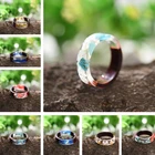 Кольцо из дерева и смолы ручной работы, ювелирное изделие с цветами и растениями внутри, новинка, кольцо из дерева, кольцо на годовщину 2019