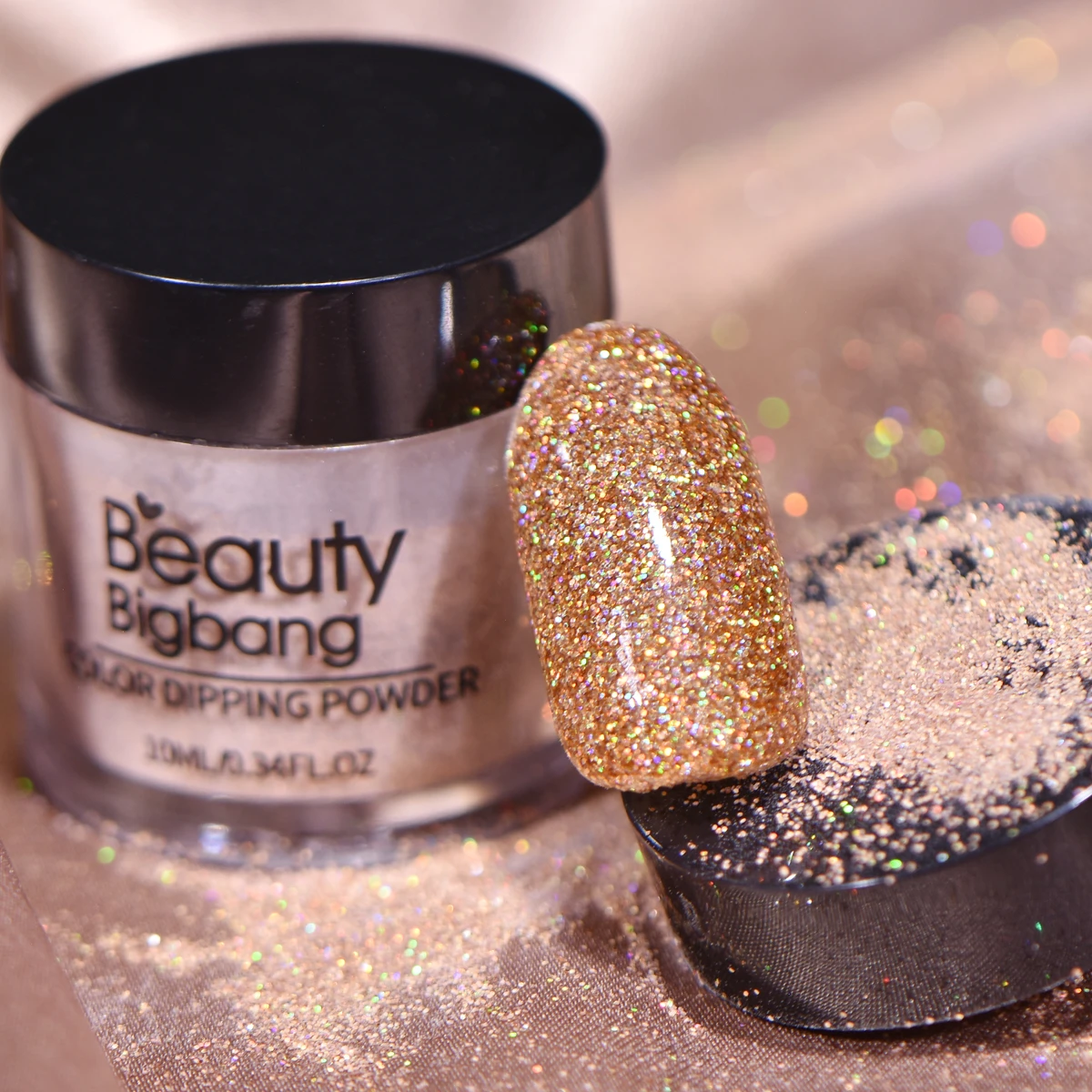 Beautybigbang 10 мл зеркало-Хамелеон для ногтей блестки погружающийся порошок DIY ногтей хромированный пигмент пыль маникюр Дизайн ногтей украшение