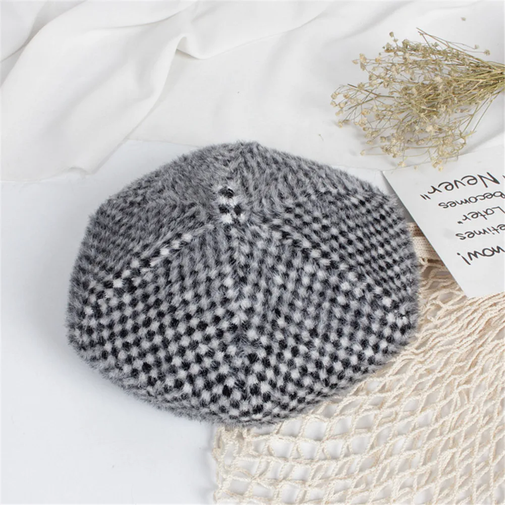 Новинка 2019 милый норковый Бархатный берет в шиншилловом стиле шапки для детей