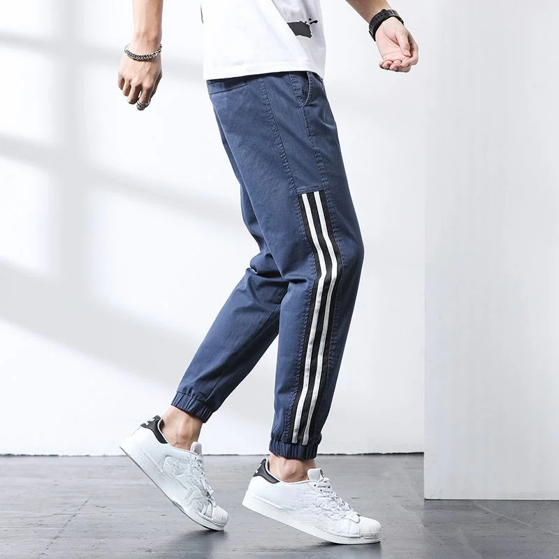

Mens Sports Drawstring Pants Summer Thin Leggings Men's Loose Trend Elastic Waist Casual Pants Student harem Pants Streetwear