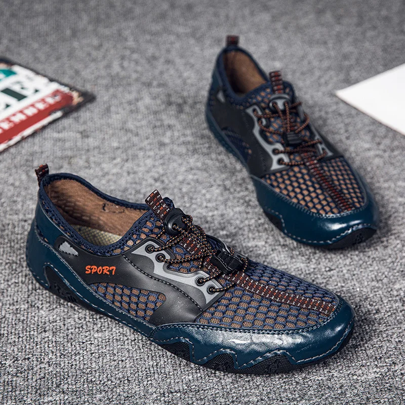 Mens Mountain Trekking Shoes Man Outdoor Athletic Shoes Men Wearable Sports Upstream Shoes for Men Light Elastic Brand Trainers