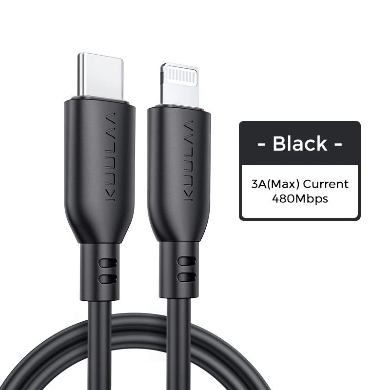 Black KUULAA MFi USB C к Lightning Кабель для iPhone 11 Pro Max X XS 8 XR 18 Вт PD Быстрая зарядка usb type C кабель для Macbook USB-C шнур - Цвет: Black