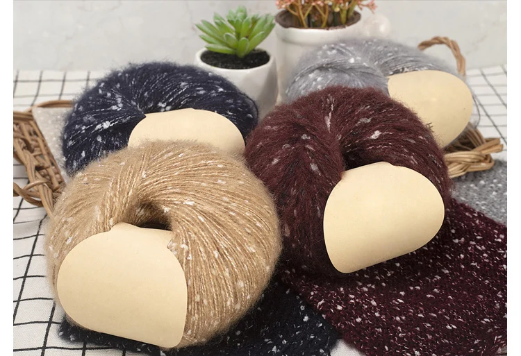 4 шт сегментная окрашенная Акриловая мохеровая пряжа мягкая теплая трикотажная