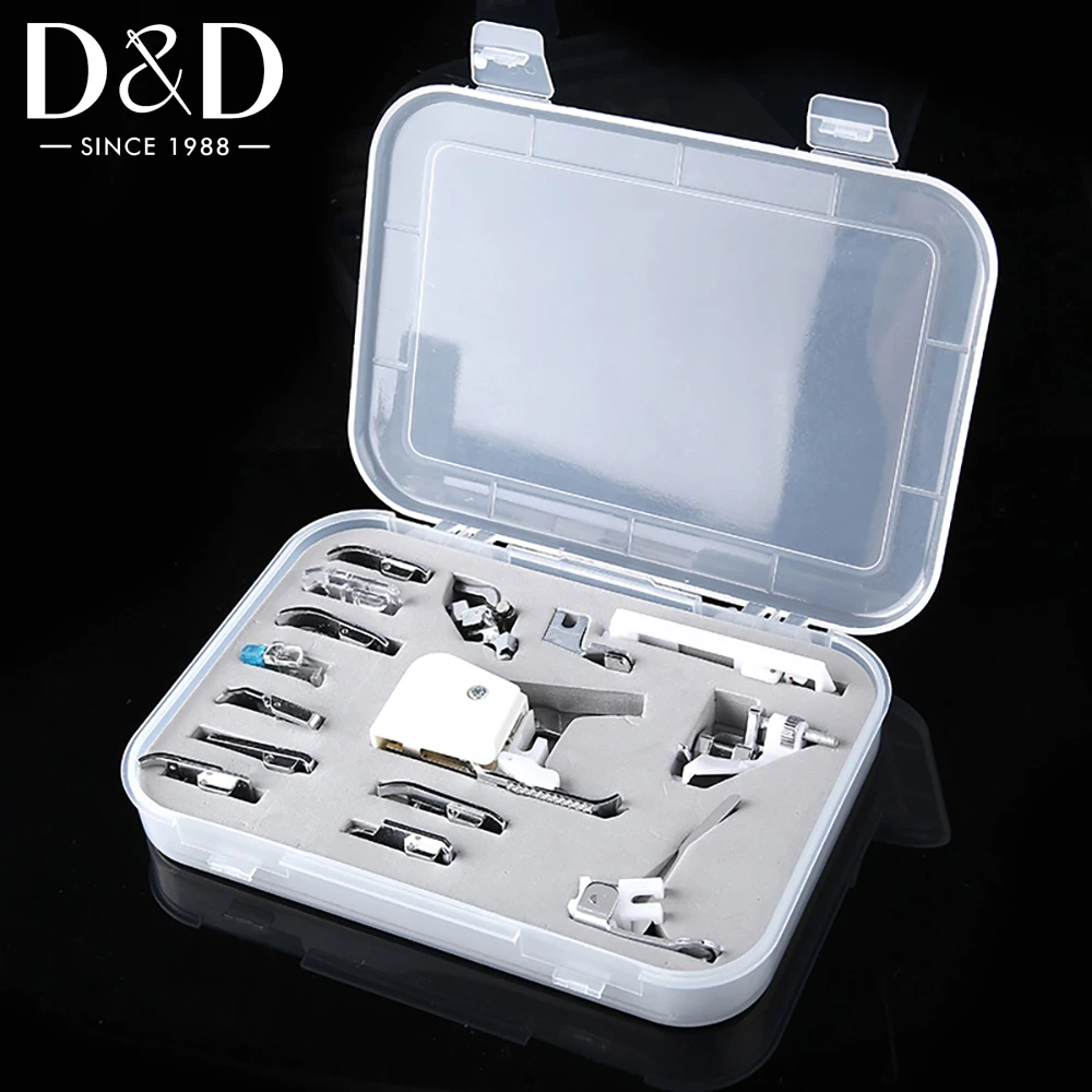 

15pcs Home Domestic Sewing Machine Presser Foot Feet Kit Set Sewing Part Tool Kit with Storage Box Sewing Tool