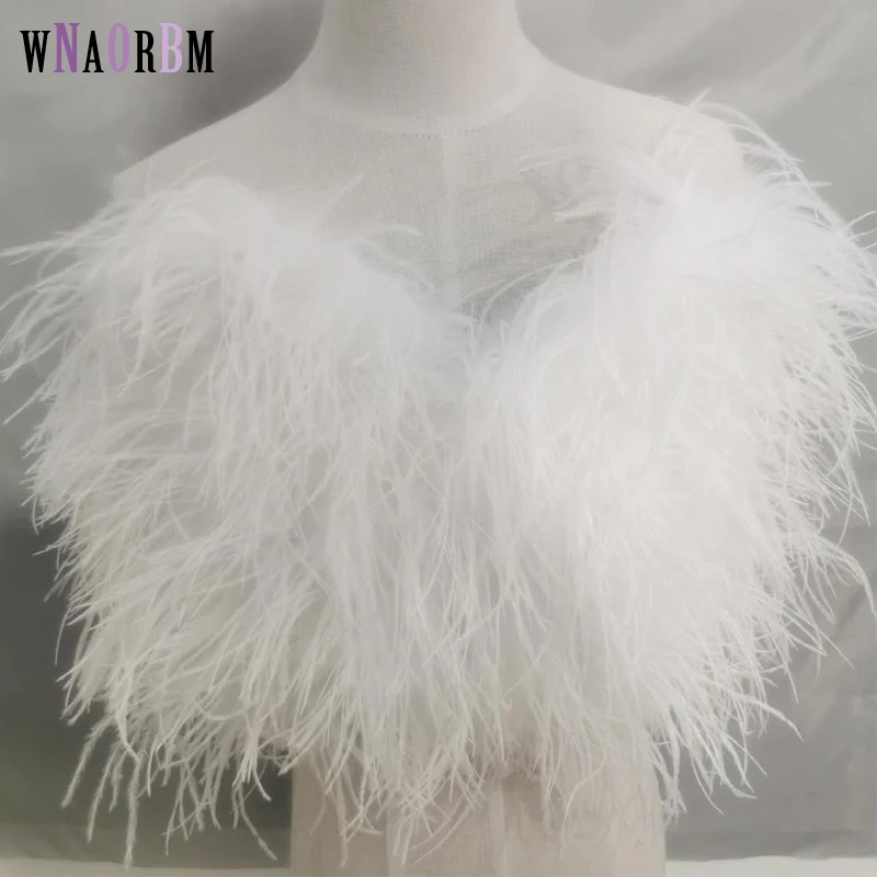 new cardioid design 100% natural ostrich hair bra underwear women's fur coat real ostrich fur coat Suitable for party wedding