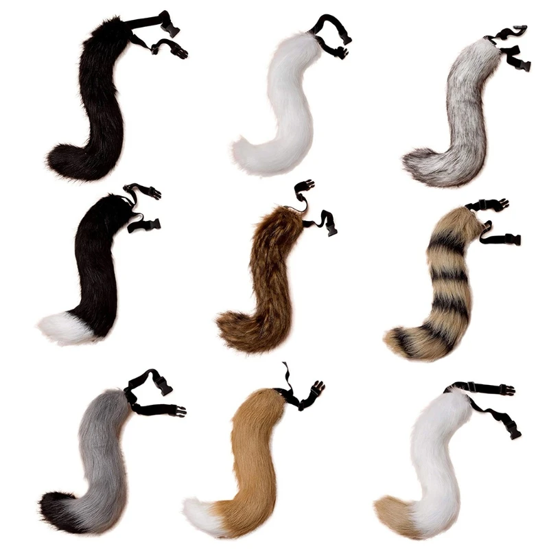 

Faux Fur Animal Bendable Tail Furry Wolf Dog Anime Halloween Cosplay Party Prop