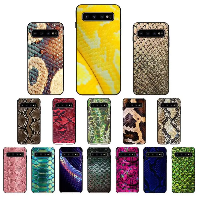 

python yellow gold Snake skin Phone Case For Samsung Galaxy S10 Plus S10E S20 S20 UlTRA S7 S8 S9 Plus S10lite S20 plus