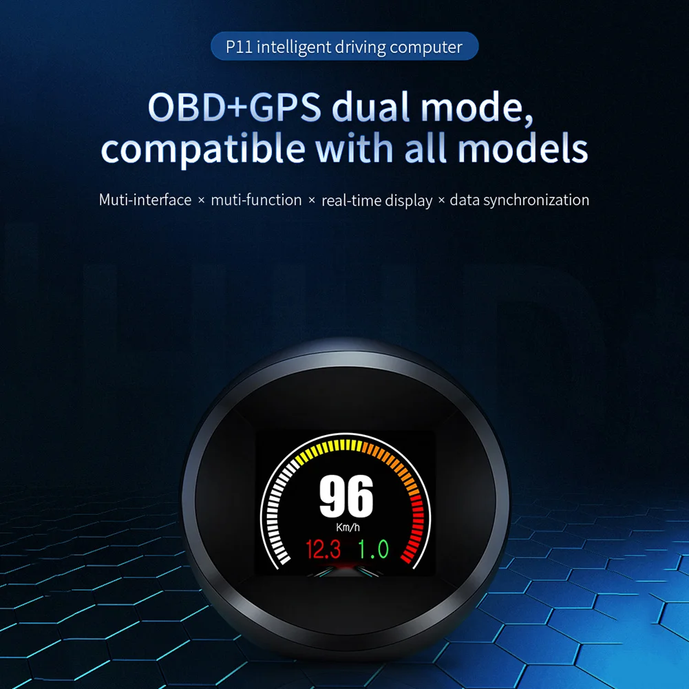 

P11 Car HUD GPS OBD Head Up Display Auto Water Temp RPM Overspeed Alarm System Auto Electronic Voltage Alarms