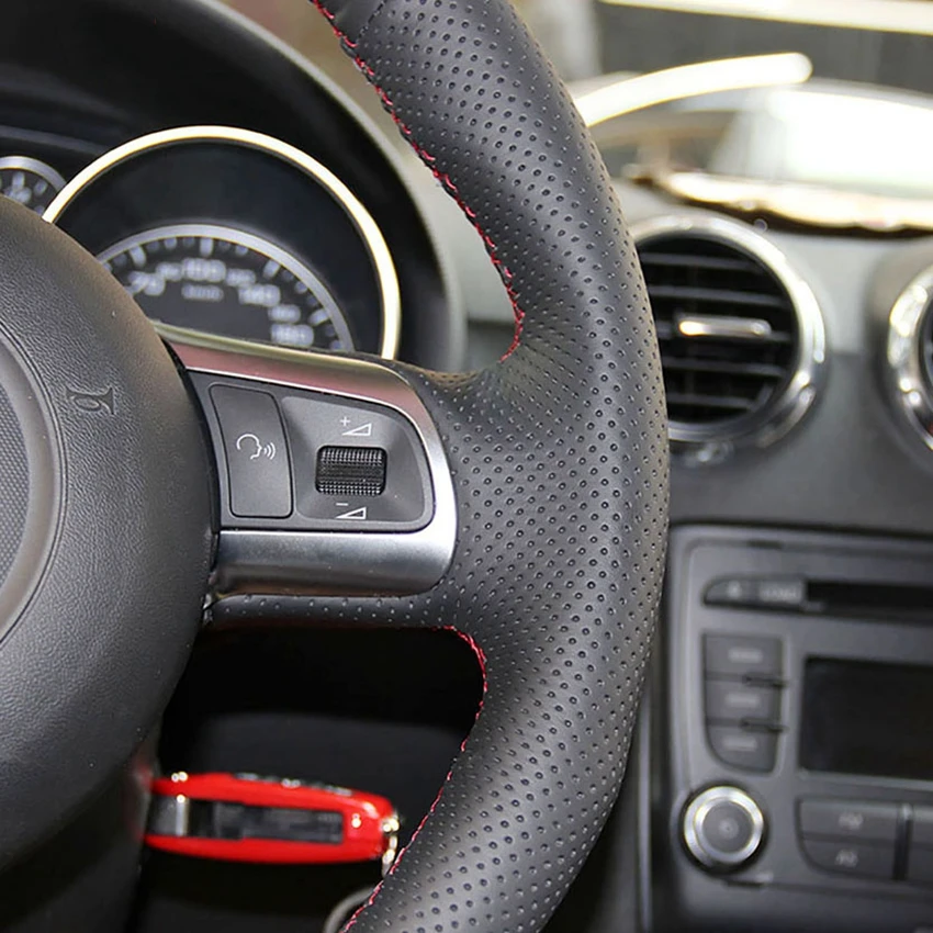 Чехол для AUDI TT Чехлы рулевого колеса автомобиля-2008 R8 2013 TTS 2014-2011 черный