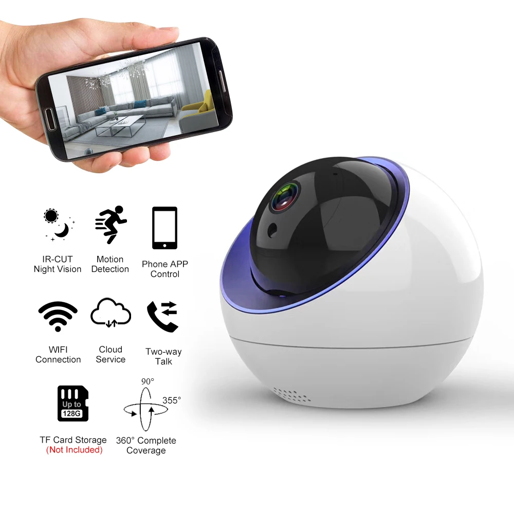 Новое поступление, облачная купольная IP камера 1080 P, беспроводная WiFi камера безопасности, камера видеонаблюдения, мини камера с автоматическим отслеживанием