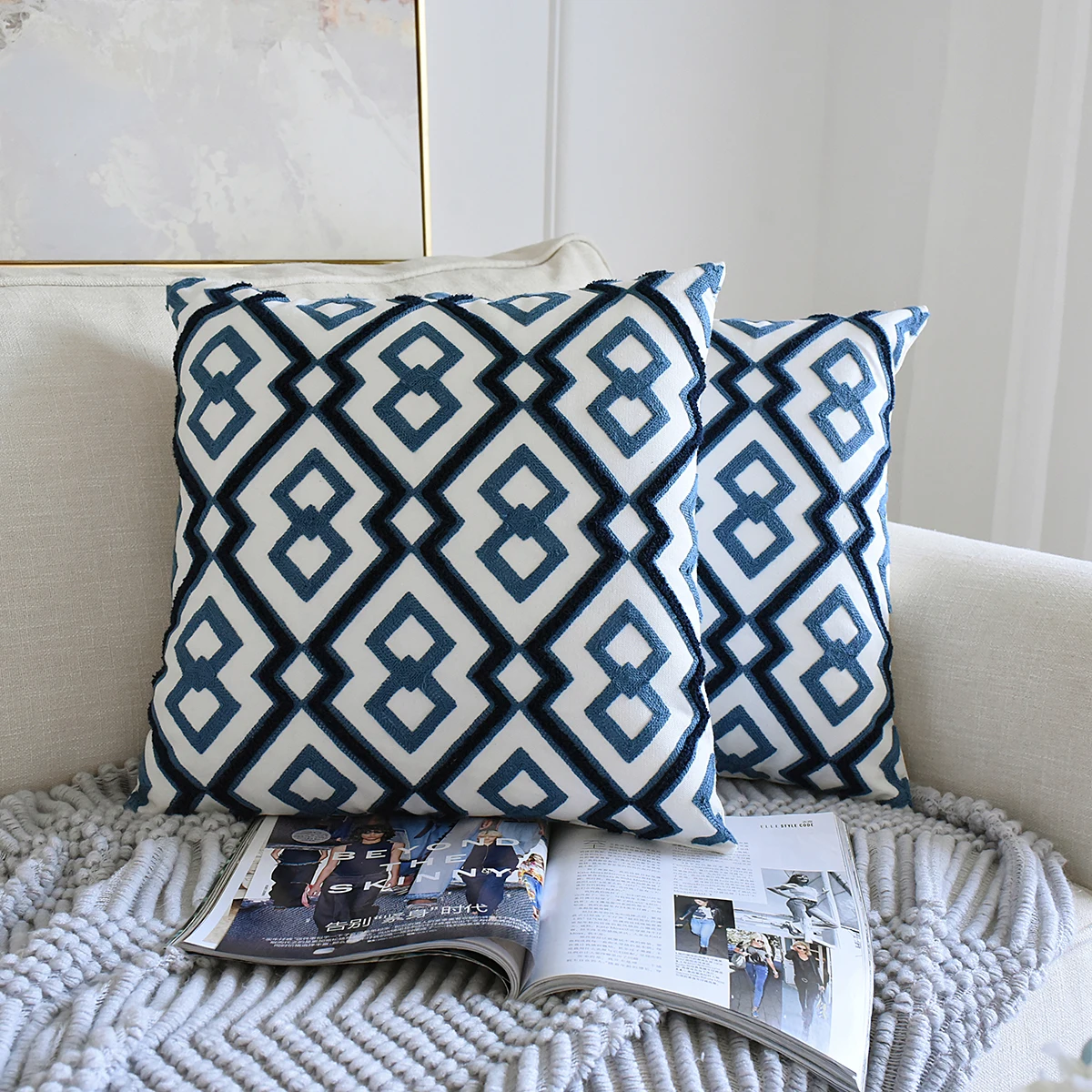 1/2/4 шт. винтажный вышитый квадратный чехол для подушки диванной наволочка