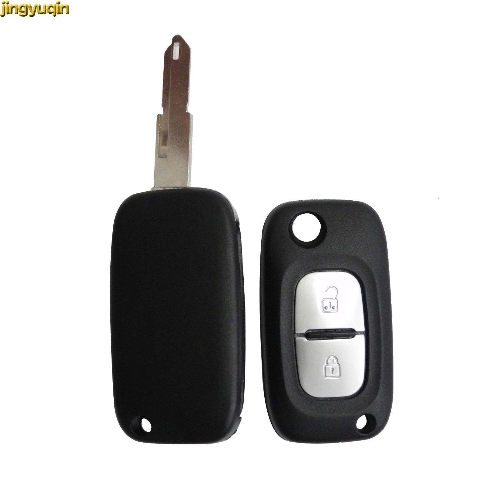 

Jingyuqin 2 Buttons Remote Flip Folding Car Key Shell for Renault Car Key Case Cover Car-styling