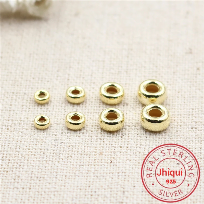 Позолоченные бусины из серебра 925 пробы 24 к|Ювелирная фурнитура и компоненты| |