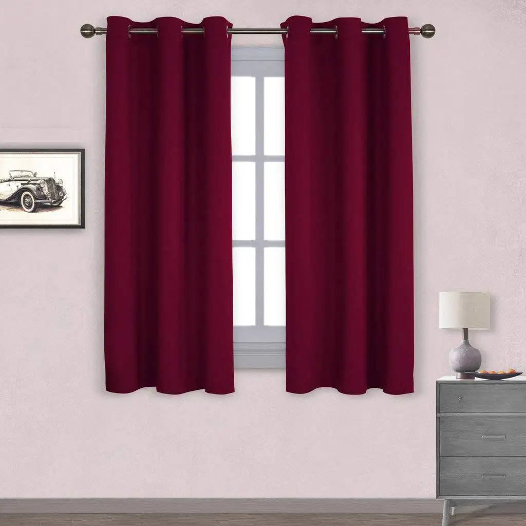 Red NICETOWN, 1 шт., затемненная занавеска, драпировка, панель, три прохода, микрофибра, шумоподавление, теплоизолированная занавеска для окна, драпировка для гостиной - Цвет: Red