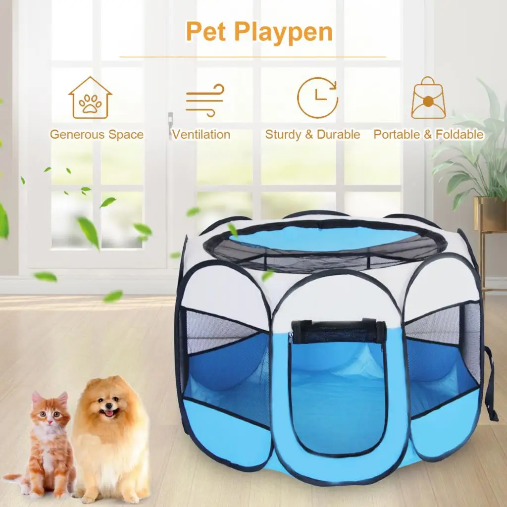 Складной манеж для домашних питомцев ПВХ сетчатый теневой чехол съемная