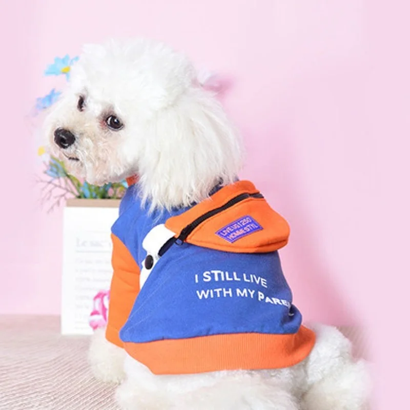

Pet Dogs Cats Clothes 2021 New Autumn Winter Warm Sweatshirt Costume Hoodie Wiht Bag Removable Backpack Small Medium Dog Jacket