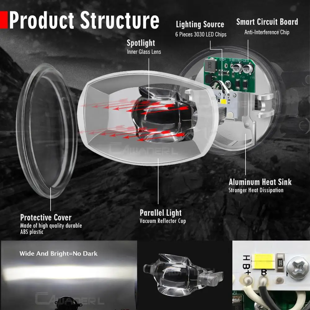 Туман светильник сборки H11 передний бампер автомобиля светодиодный объектив