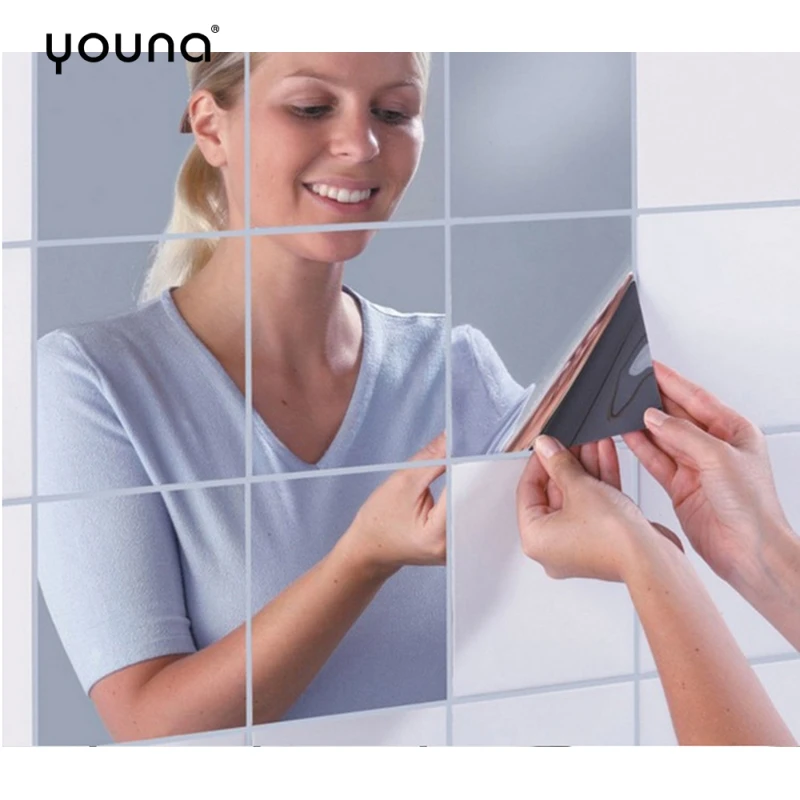 Декоративная зеркальная настенная наклейка листы гибкая не стеклянная