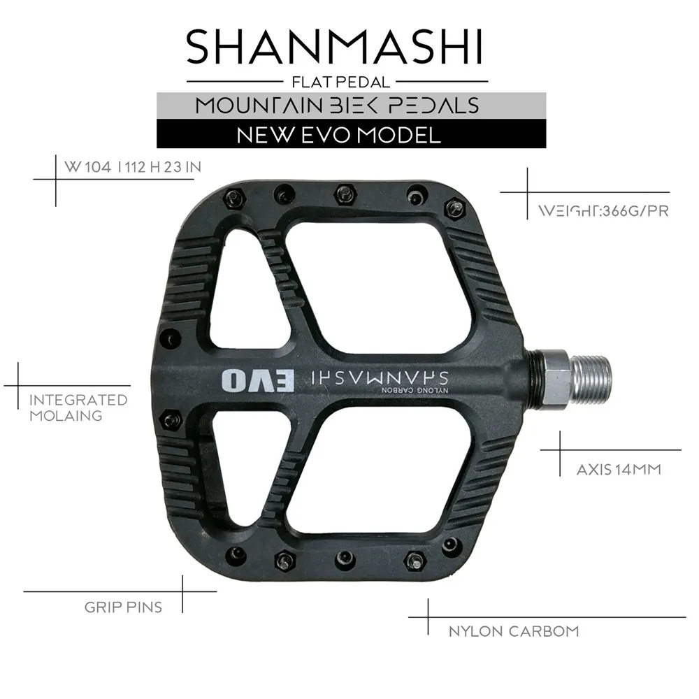 

MTB Pedals Mountain Bike Pedals Lightweight Nylon Fiber Bicycle Platform Pedals Flat Pedal for