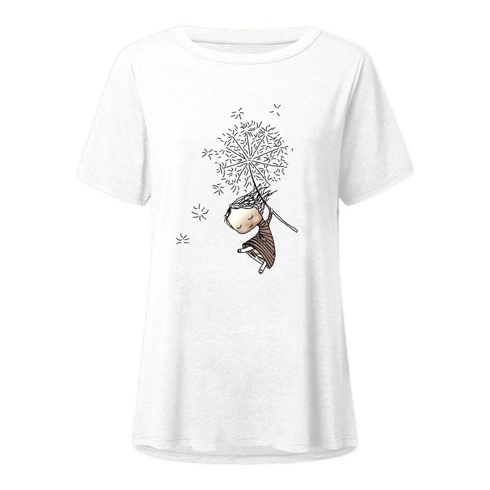 

Summer T Shirt For Women Ladies Print O-neck Short Sleeve T Shirt Fashion Casual Pullover Blouse T-shirt vetement femme