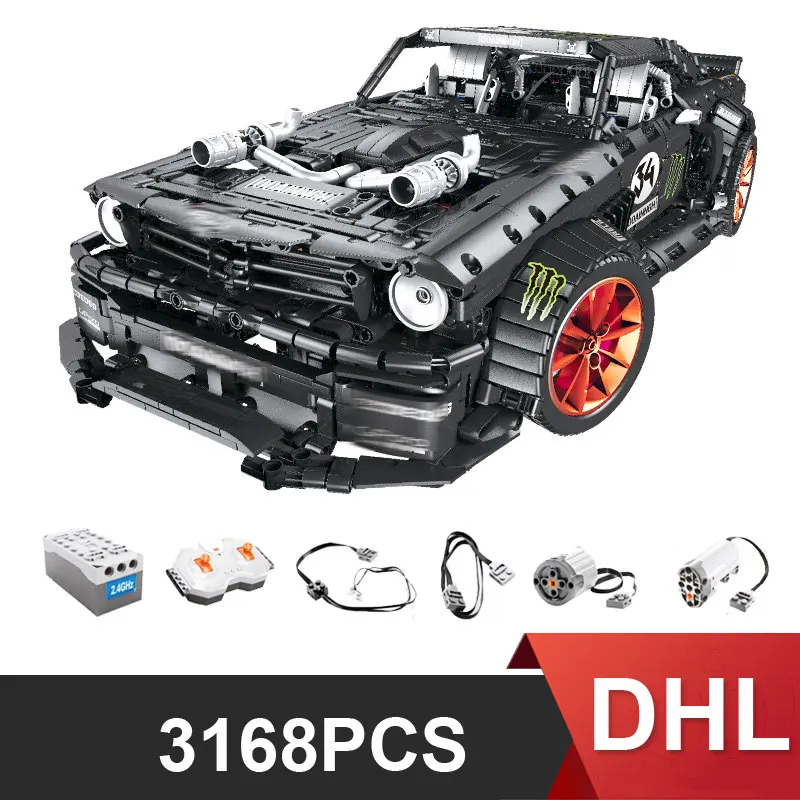 DHL 23009 23010 23011 Ford Mustang гоночный автомобиль с функцией питания светодиодный