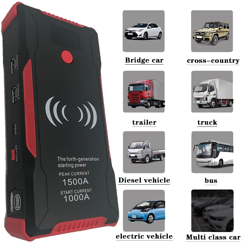 

Jump Starter Starting Device 1000/1500A 12V Car Booster Power Bank Battery Auto Portable Emergency Battery Starter/