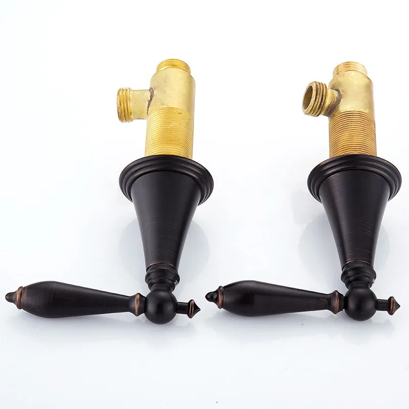 Черный Масляный латунный Смеситель для раковины на бортике комплект из 3