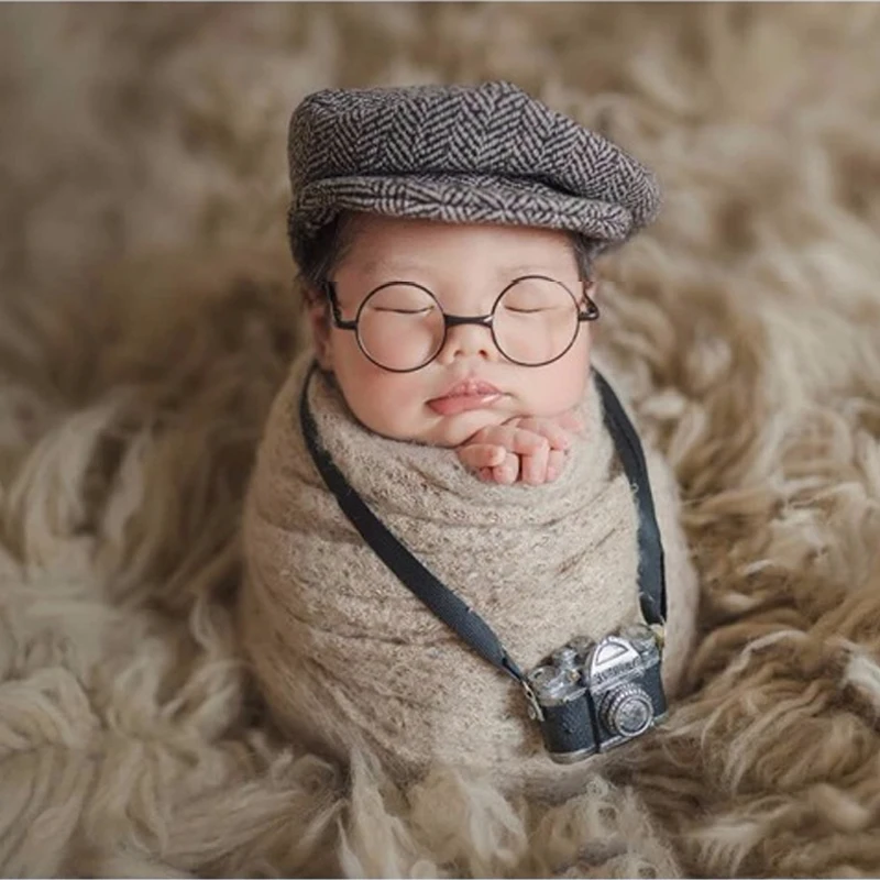 Новорожденный Фотография ребенок DIY реквизит создание джентльмен камера bebe костюм мальчик младенческой мини очки для кукол студия аксессуары