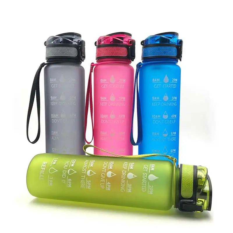 

1Pc 1L Transparent Square Tritan Water Bottle Outdoor Travel Portable Leakproof Drinkware Milk Rope Water Cup Sports GYM Jug
