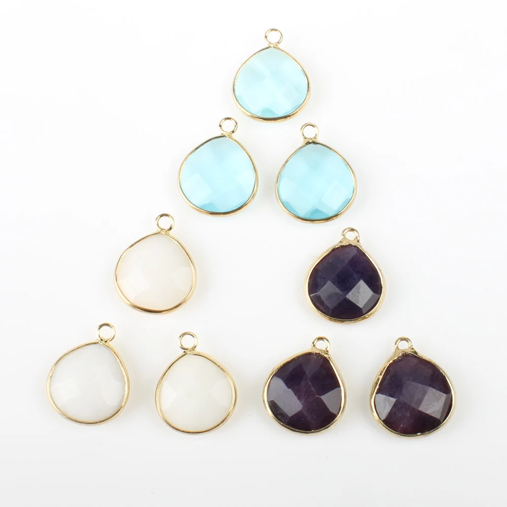 2 шт./пакет из натурального камня 17*22*6 мм висячие серьги в форме цветов кулон