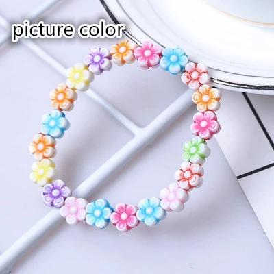 Популярные корейские акриловые детские браслеты красочные милые яркий цвет