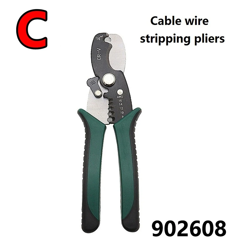 8 tipos de Cable Stripper prensado de cables herramienta multifuncional Cable Crimper alicates Pelacables Cable de alambre cortador de Stripper Crimper