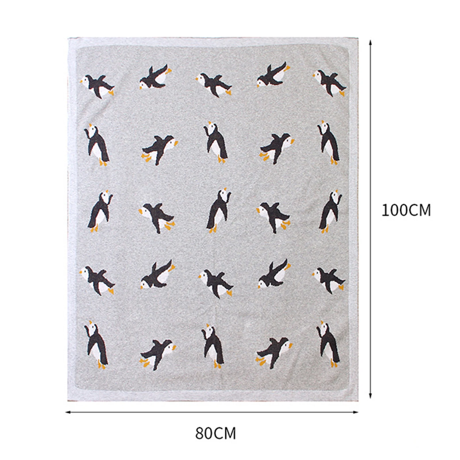 

100x80cm Knitted Cartoon Penguin New-Cotton Baby Blankets Newborn Soft Biocotton Infant Stroller Cover Swaddle Wrap Baby Stuff